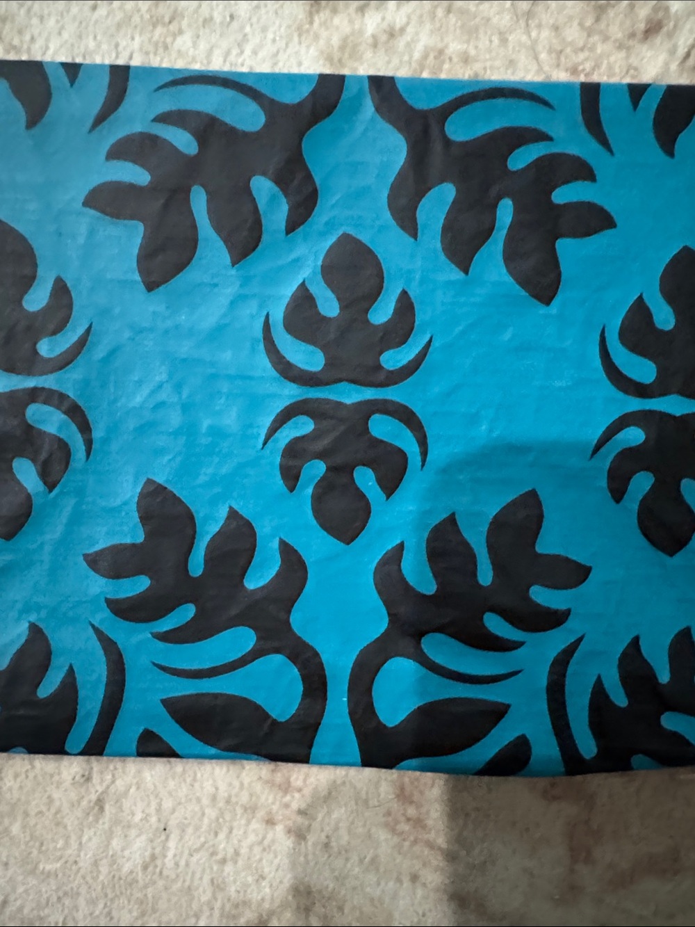 ALOHA Collection Teal & Black Leaf Print Pouch - Picture 3 of 4